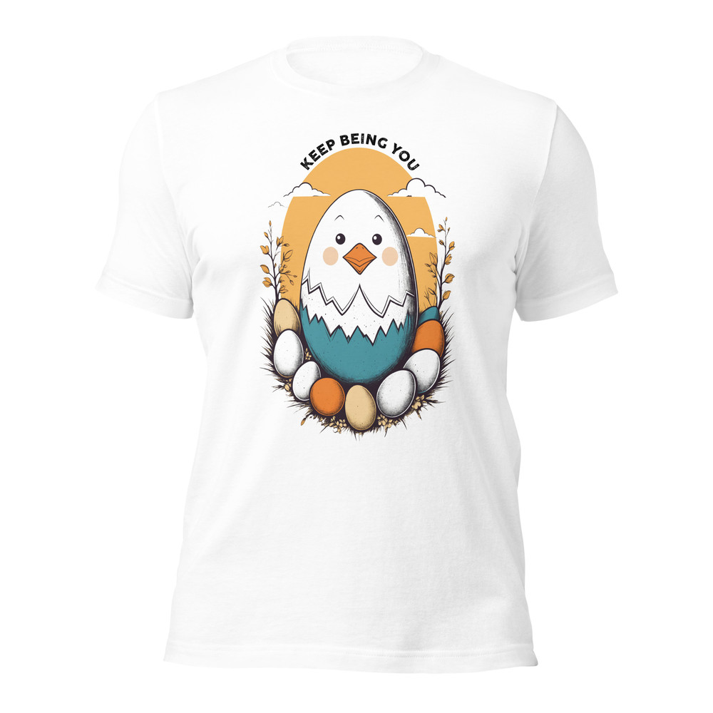 Adorable Hatching Chick Graphic Country Style Vintage Design Unisex Staple Eco Tshirt 4