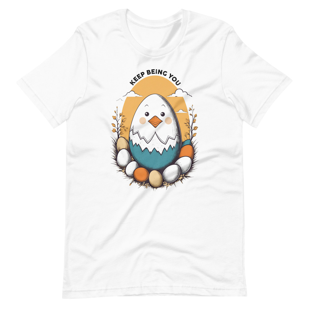 Adorable Hatching Chick Graphic Country Style Vintage Design Unisex Staple Eco Tshirt 6