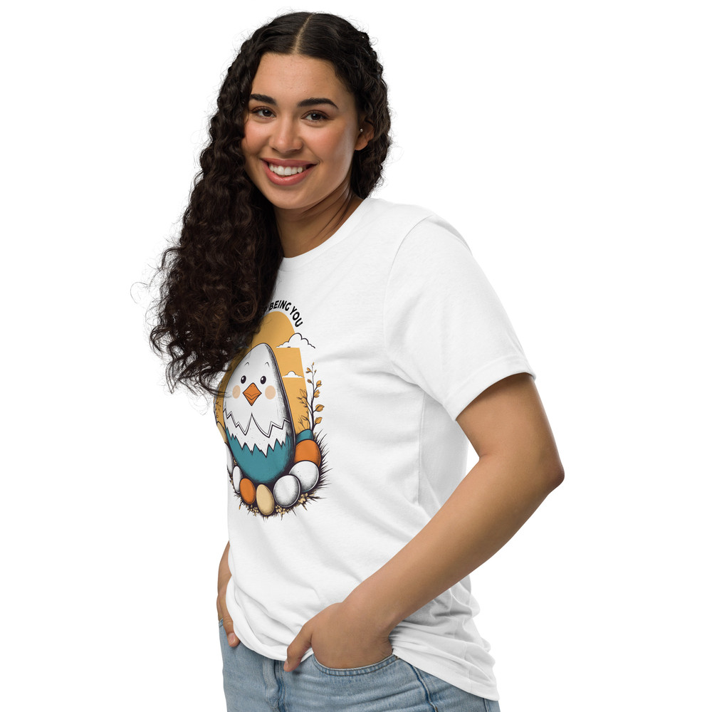 Adorable Hatching Chick Graphic Country Style Vintage Design Unisex Staple Eco Tshirt 16