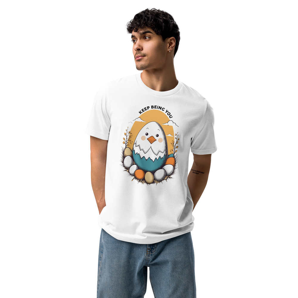 Adorable Hatching Chick Graphic Country Style Vintage Design Unisex Staple Eco Tshirt 8
