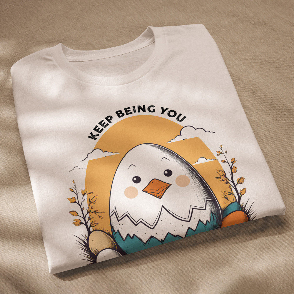 Adorable Hatching Chick Graphic Country Style Vintage Design Unisex Staple Eco Tshirt 10