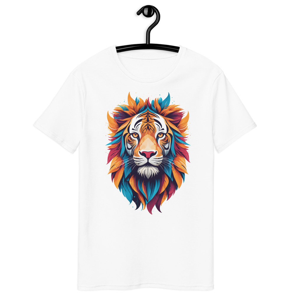 Colorful Tiger Head Graphic  Fierce And Artistic Animal Design Mens Premium Cotton Tshirt 5