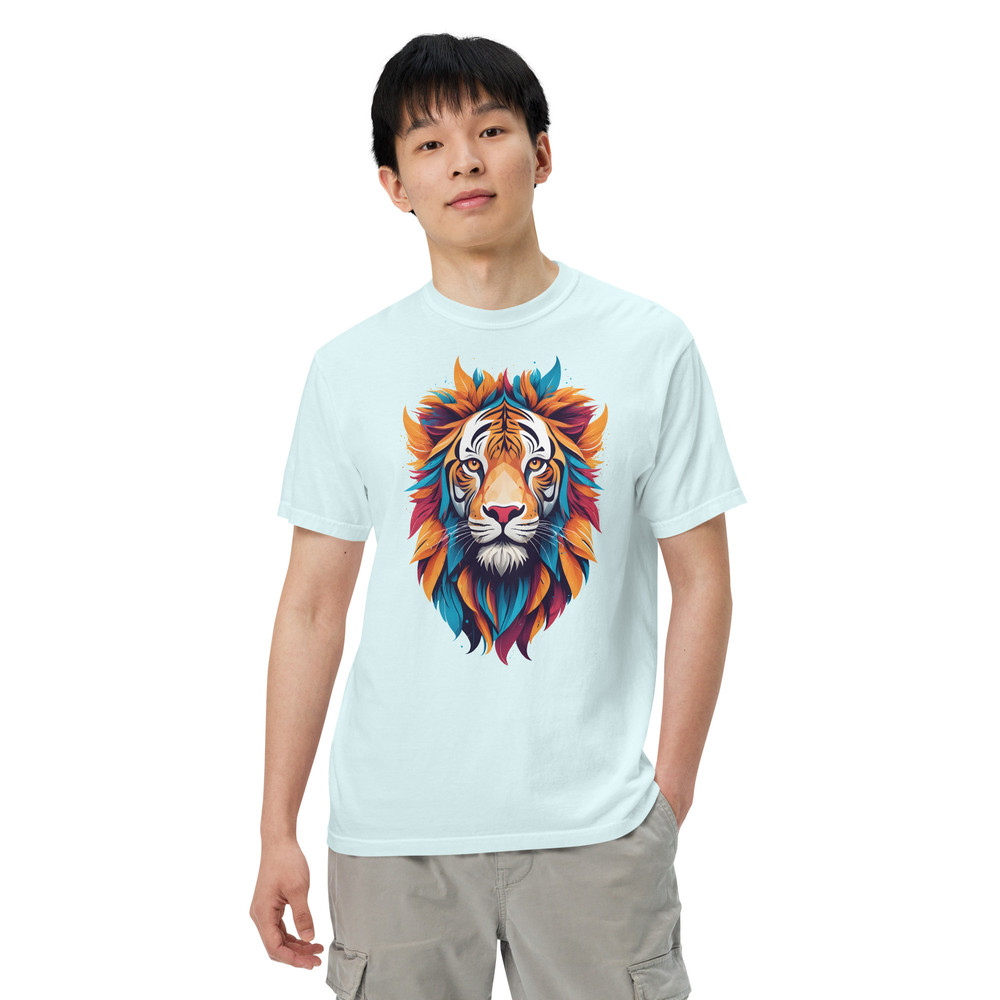 Colorful Tiger Head Graphic  Fierce And Artistic Animal Design Unisex Garmentdyed Heavyweight Tshir 2