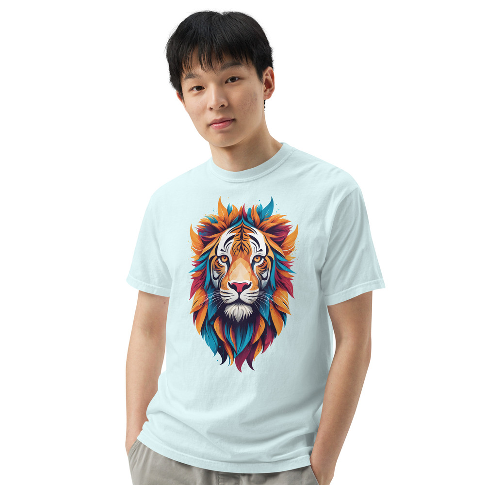 Colorful Tiger Head Graphic  Fierce And Artistic Animal Design Unisex Garmentdyed Heavyweight Tshir 3