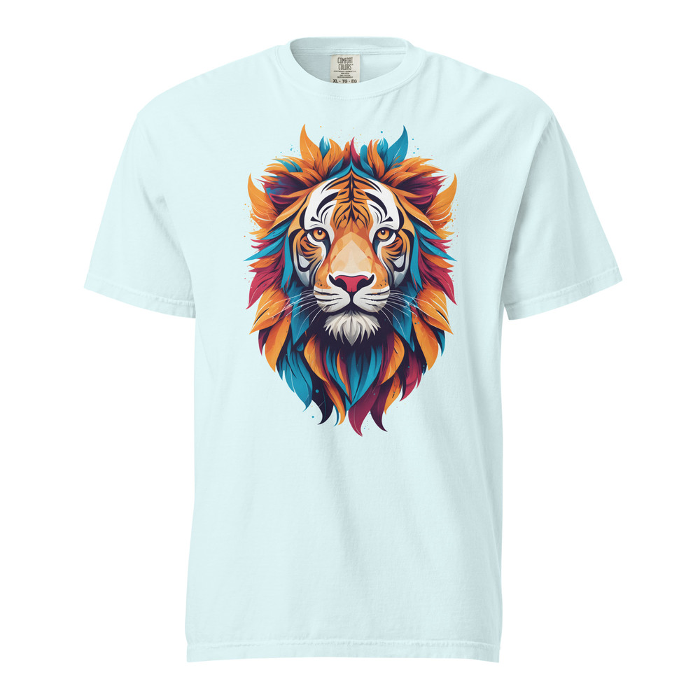 Colorful Tiger Head Graphic  Fierce And Artistic Animal Design Unisex Garmentdyed Heavyweight Tshir 4