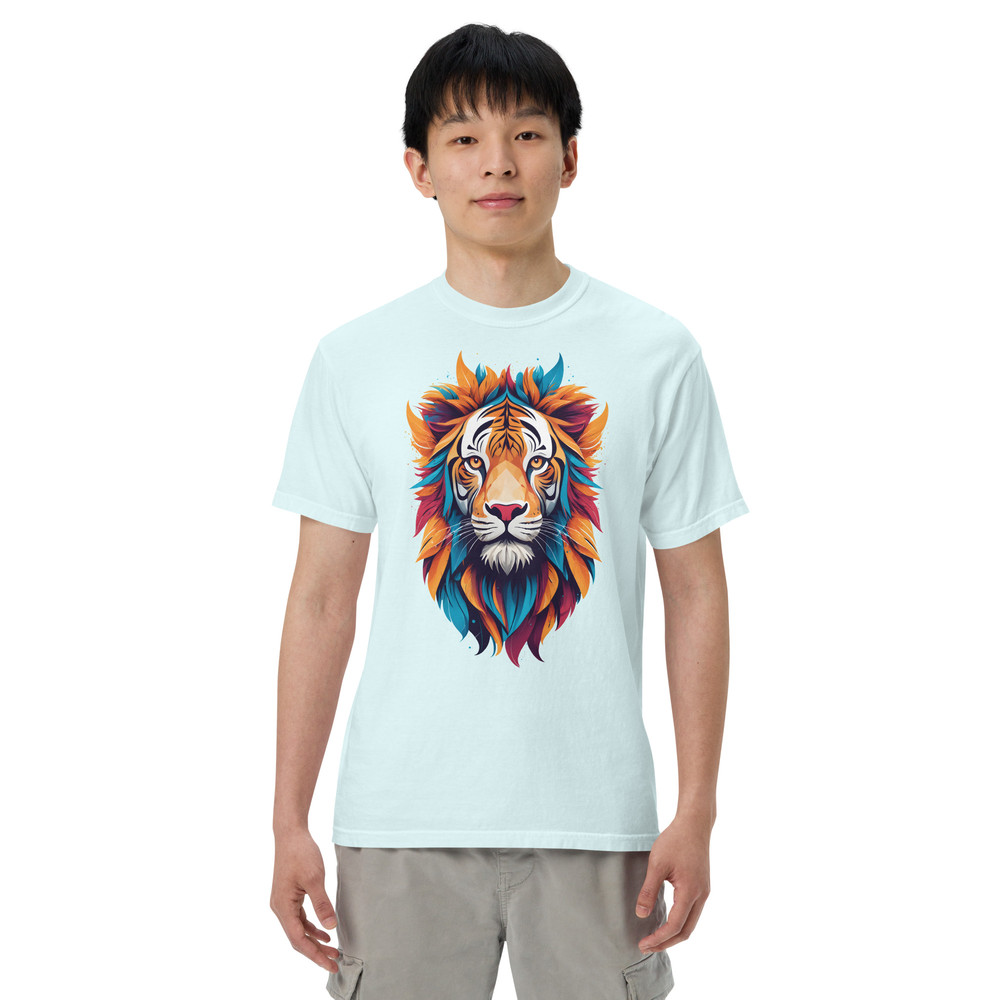 Colorful Tiger Head Graphic  Fierce And Artistic Animal Design Unisex Garmentdyed Heavyweight Tshir 6