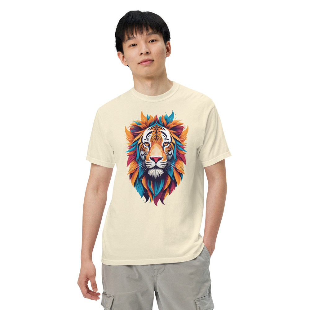 Colorful Tiger Head Graphic  Fierce And Artistic Animal Design Unisex Garmentdyed Heavyweight Tshir 8
