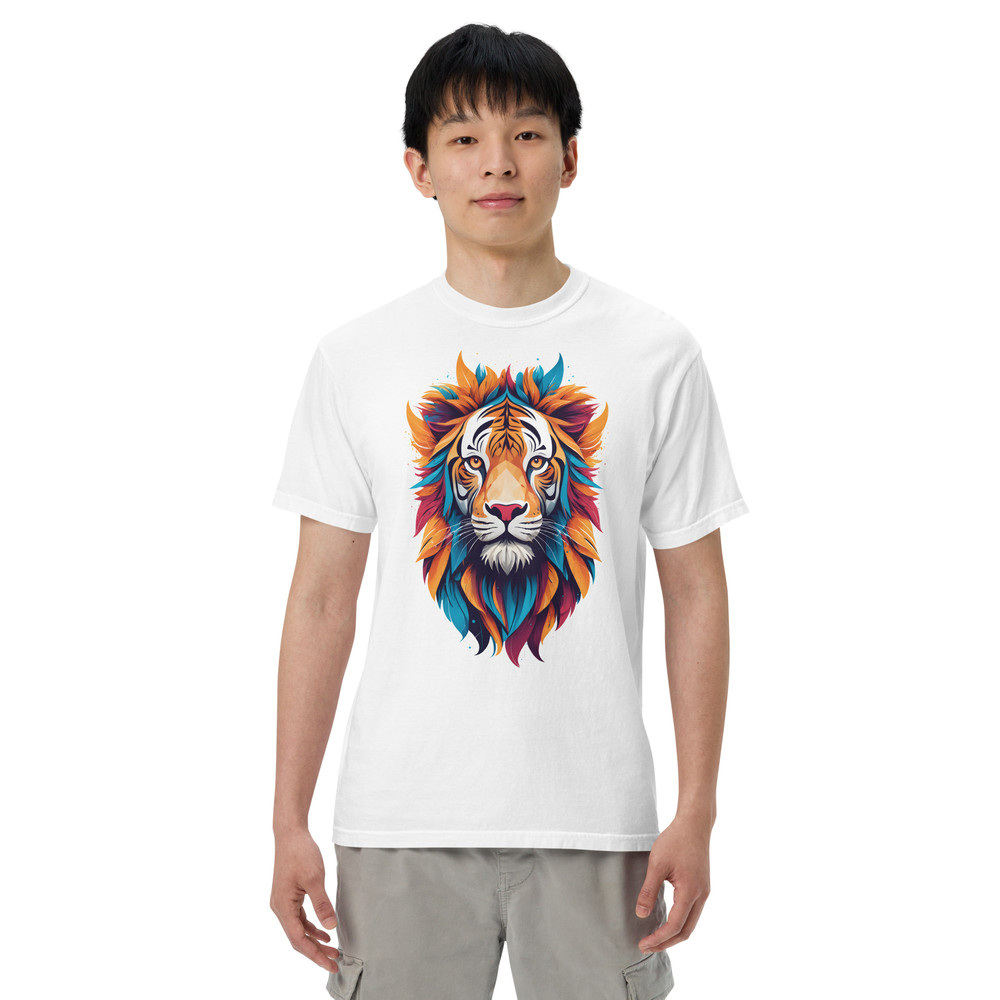 Colorful Tiger Head Graphic  Fierce And Artistic Animal Design Unisex Garmentdyed Heavyweight Tshir 15