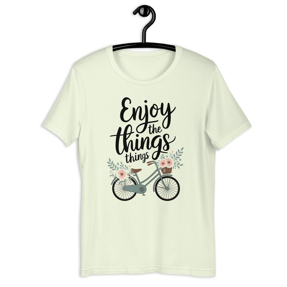Enjoy The Little Things Bicycle Floral Unisex Tshirt 2