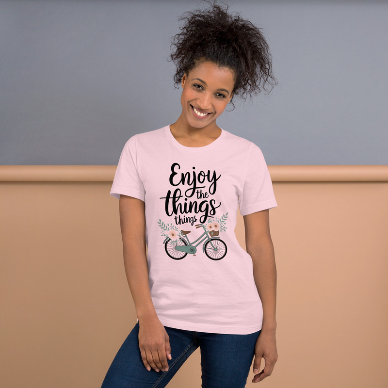 Enjoy The Little Things Bicycle Floral Unisex Tshirt 8