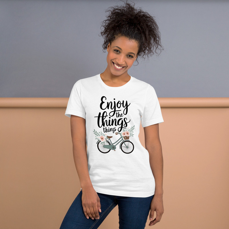 Enjoy The Little Things Bicycle Floral Unisex Tshirt 14