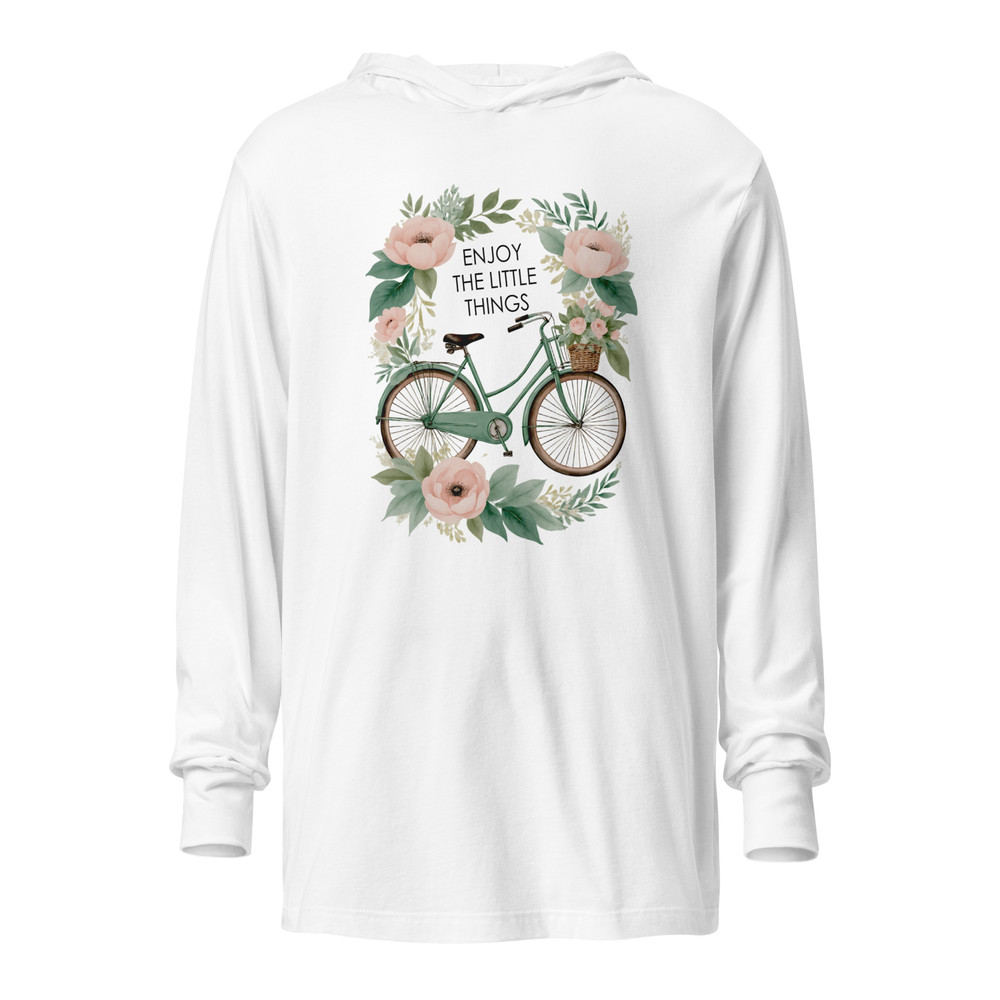 Enjoy The Little Things Bicycle Floral Hooded Longsleeve Tee 5