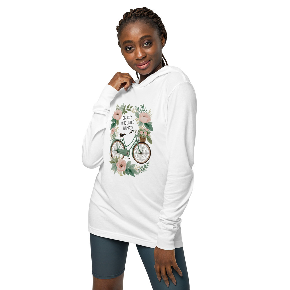 Enjoy The Little Things Bicycle Floral Hooded Longsleeve Tee 6