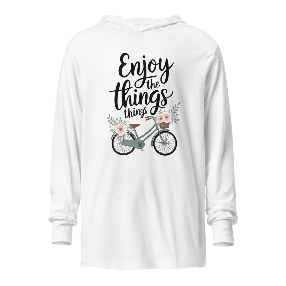Enjoy The Little Things Bicycle Floral Hooded Longsleeve Tee 5