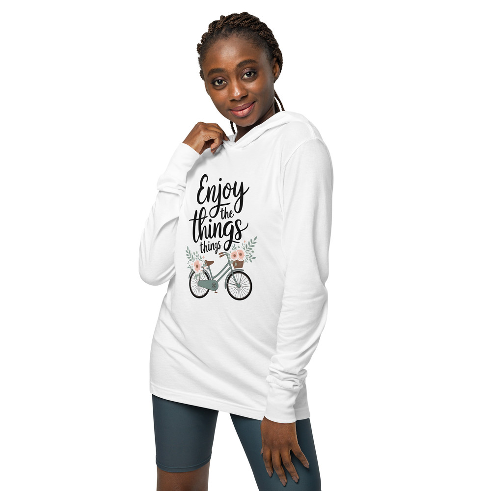 Enjoy The Little Things Bicycle Floral Hooded Longsleeve Tee 6