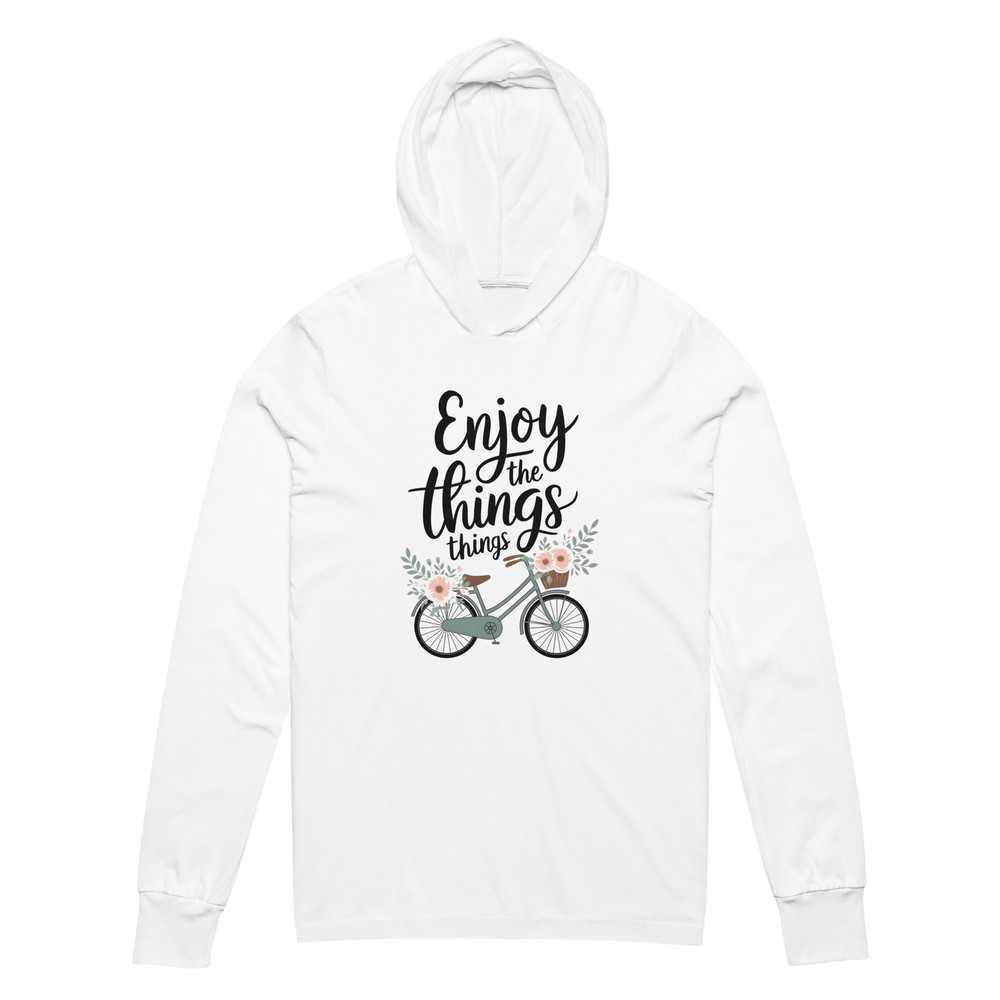 Enjoy The Little Things Bicycle Floral Hooded Longsleeve Tee 7