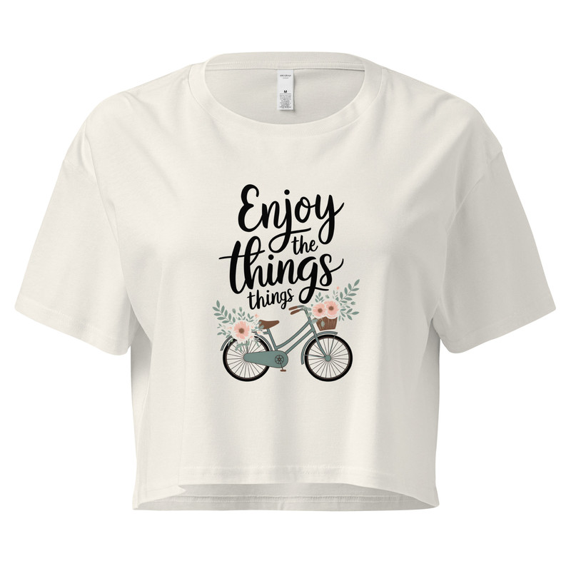 Enjoy The Little Things Bicycle Floral Womens Crop Top 2