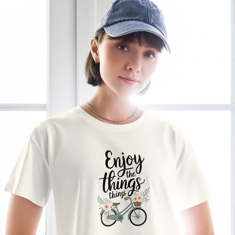 Enjoy The Little Things Bicycle Floral Womens Crop Top 4