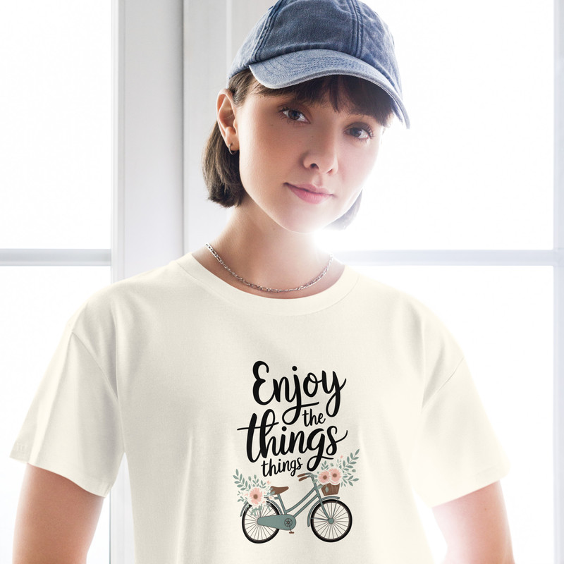 Enjoy The Little Things Bicycle Floral Womens Crop Top 7