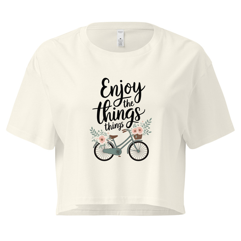 Enjoy The Little Things Bicycle Floral Womens Crop Top 10