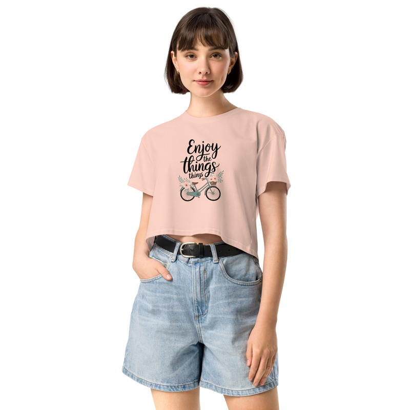 Enjoy The Little Things Bicycle Floral Womens Crop Top 11