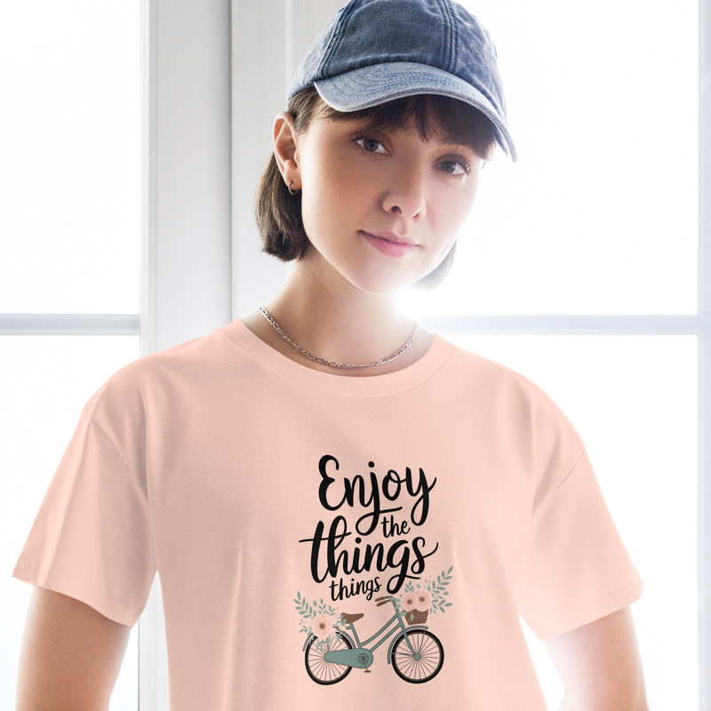 Enjoy The Little Things Bicycle Floral Womens Crop Top 13