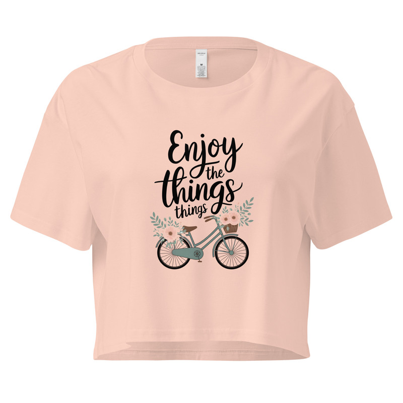 Enjoy The Little Things Bicycle Floral Womens Crop Top 15