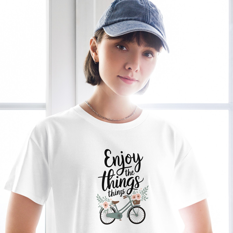 Enjoy The Little Things Bicycle Floral Womens Crop Top 20