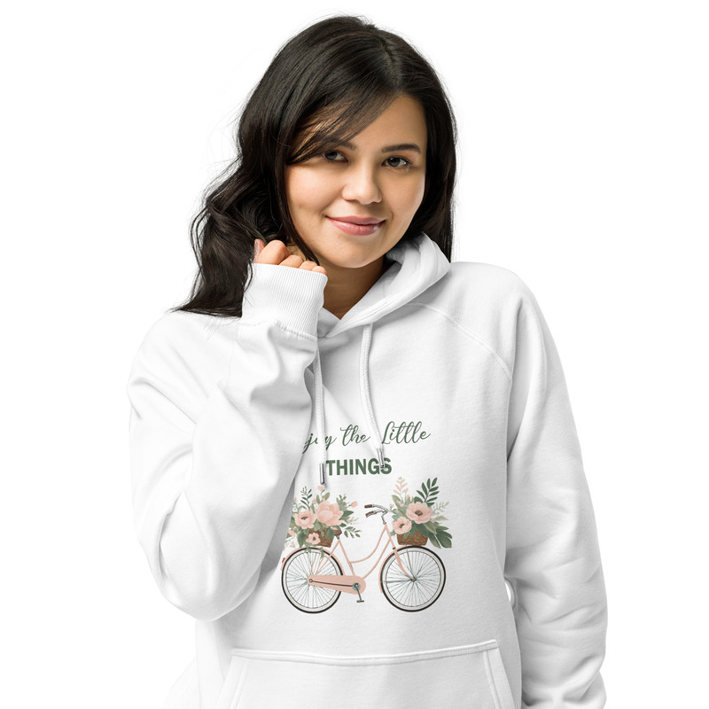 Enjoy The Little Things Unisex Eco Raglan Hoodie 12