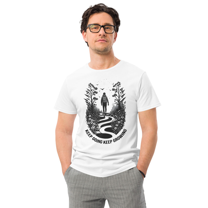 Keep Going Keep Growing Motivational Mens Premium Cotton Tshirt 0