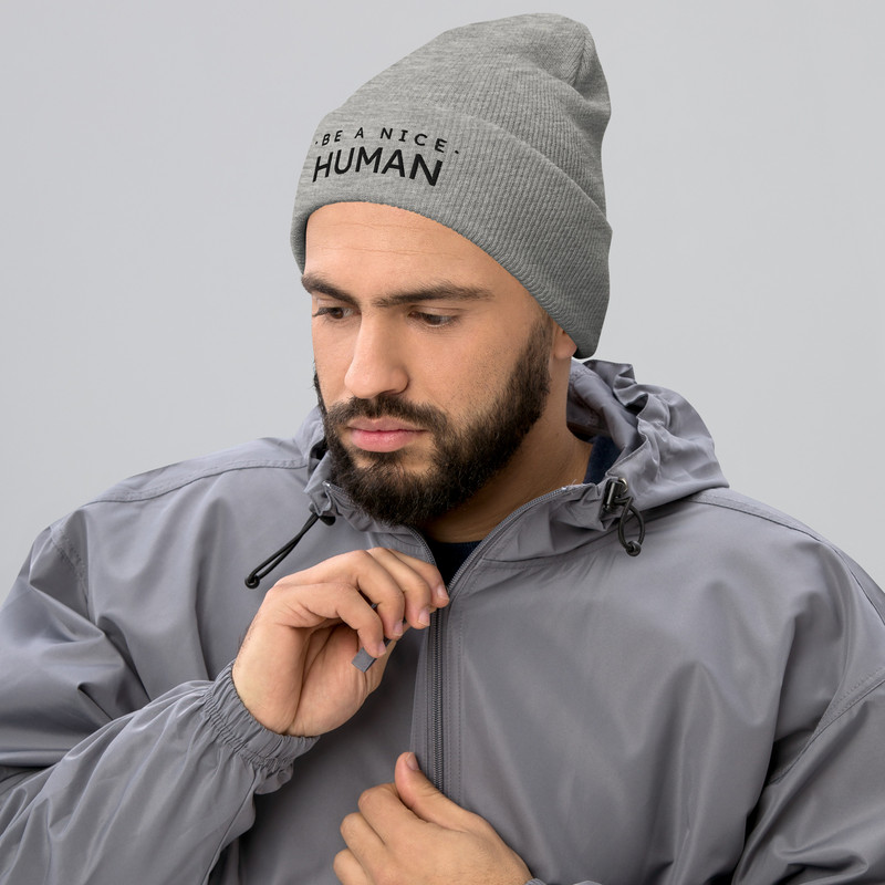 Be A Nice Human Cuffed Beanie 10