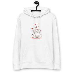 playful cat companions unisex essential eco hoodie