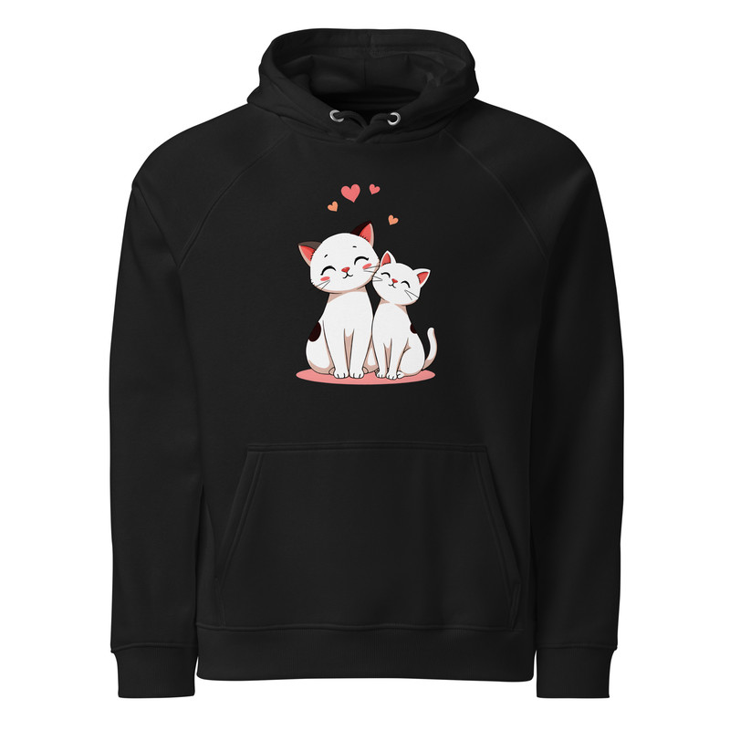 Playful Cat Companions Unisex Eco Raglan Hoodie 8