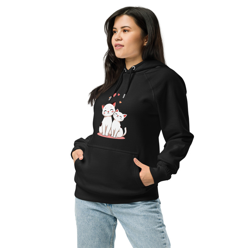 Playful Cat Companions Unisex Eco Raglan Hoodie 12
