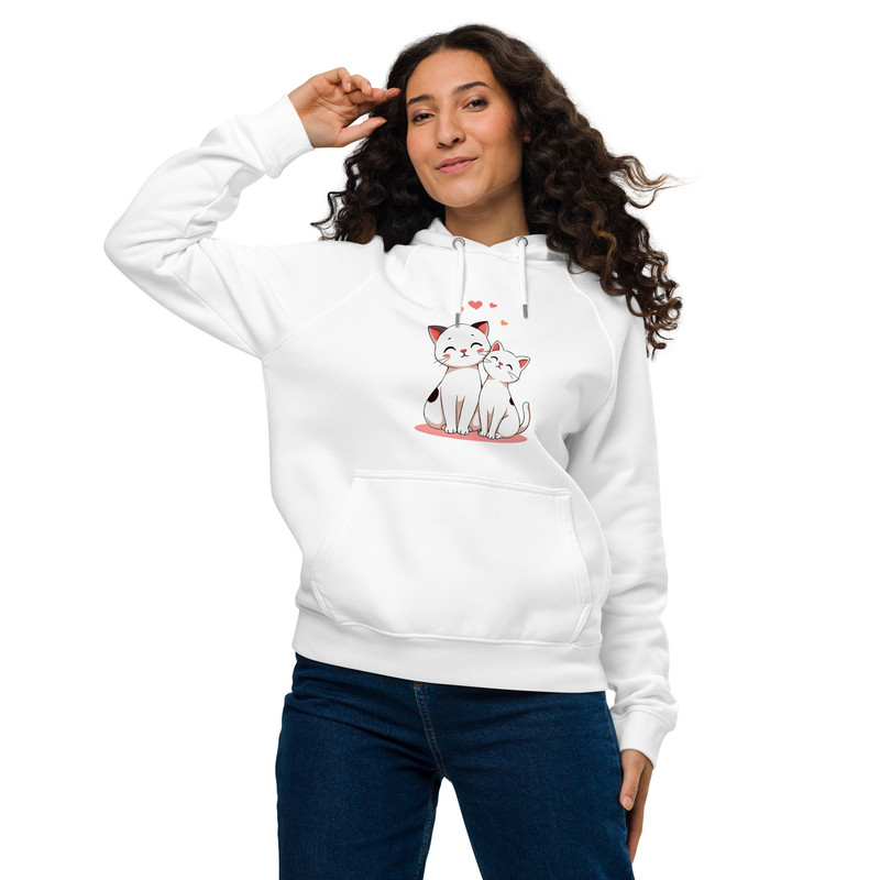 Playful Cat Companions Unisex Eco Raglan Hoodie 19