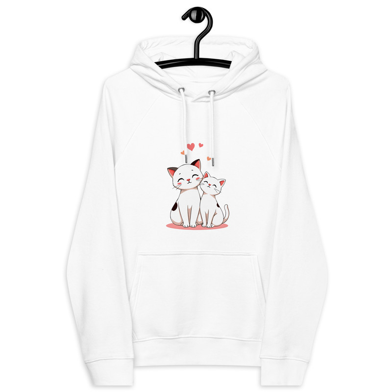 Playful Cat Companions Unisex Eco Raglan Hoodie 21