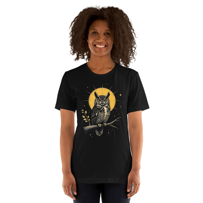 Vintage Celestial Owl Graphic Tee Unisex  8