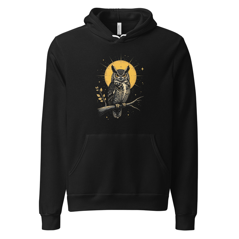 Vintage Celestial Owl Graphic Unisex Hoodie 8