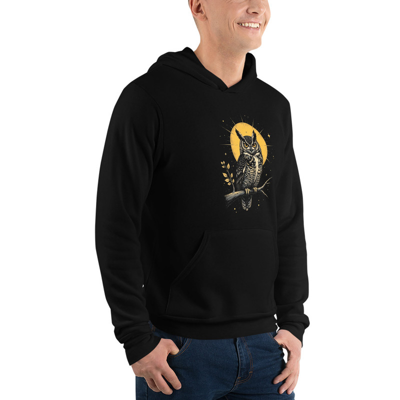 Vintage Celestial Owl Graphic Unisex Hoodie 15