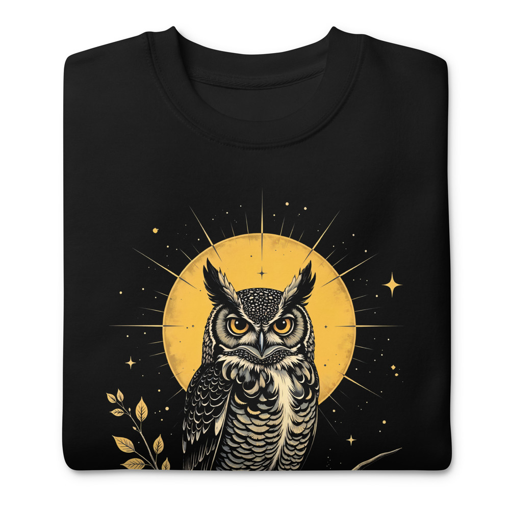 Vintage Celestial Owl Graphic Unisex Premium Sweatshirt 14