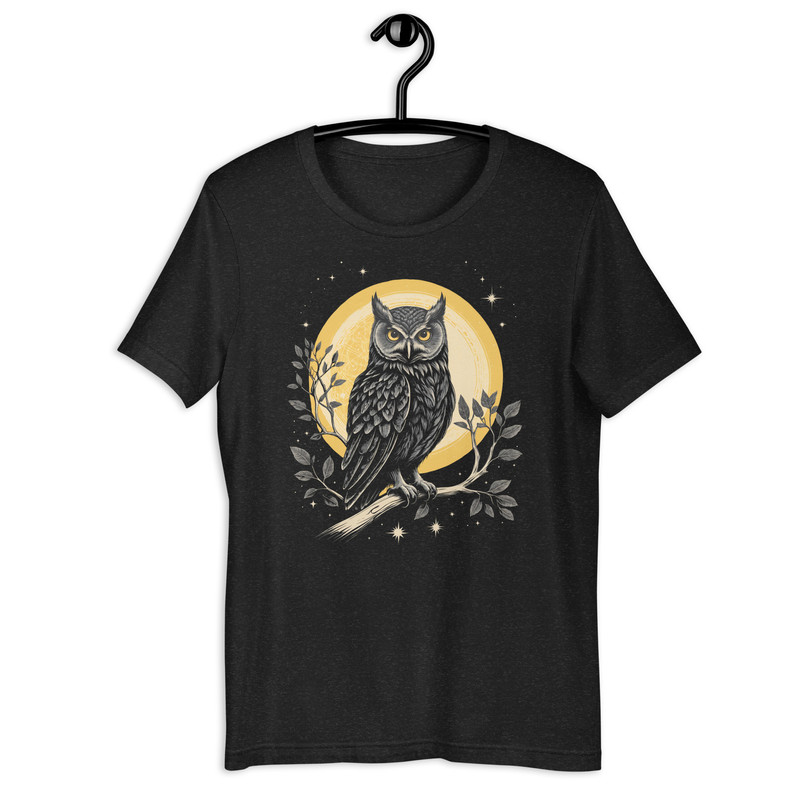 Vintage Celestial Owl Graphic Tee Unisex Tshirt 2