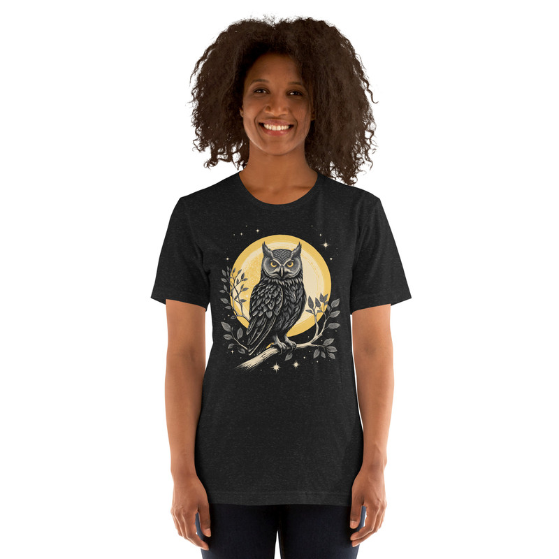 Vintage Celestial Owl Graphic Tee Unisex Tshirt 4