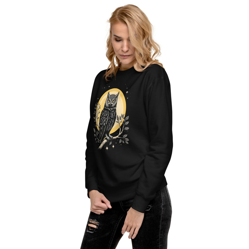 Vintage Celestial Owl Graphic Sweatshirt Unisex Premium Sweatshirt 12
