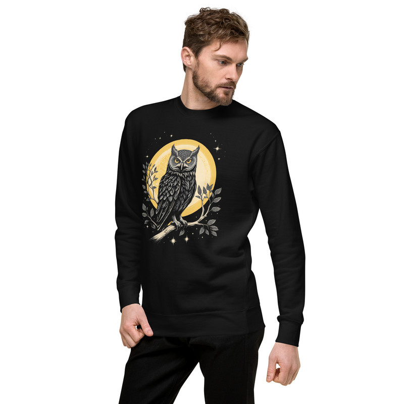 Vintage Celestial Owl Graphic Sweatshirt Unisex Premium Sweatshirt 13