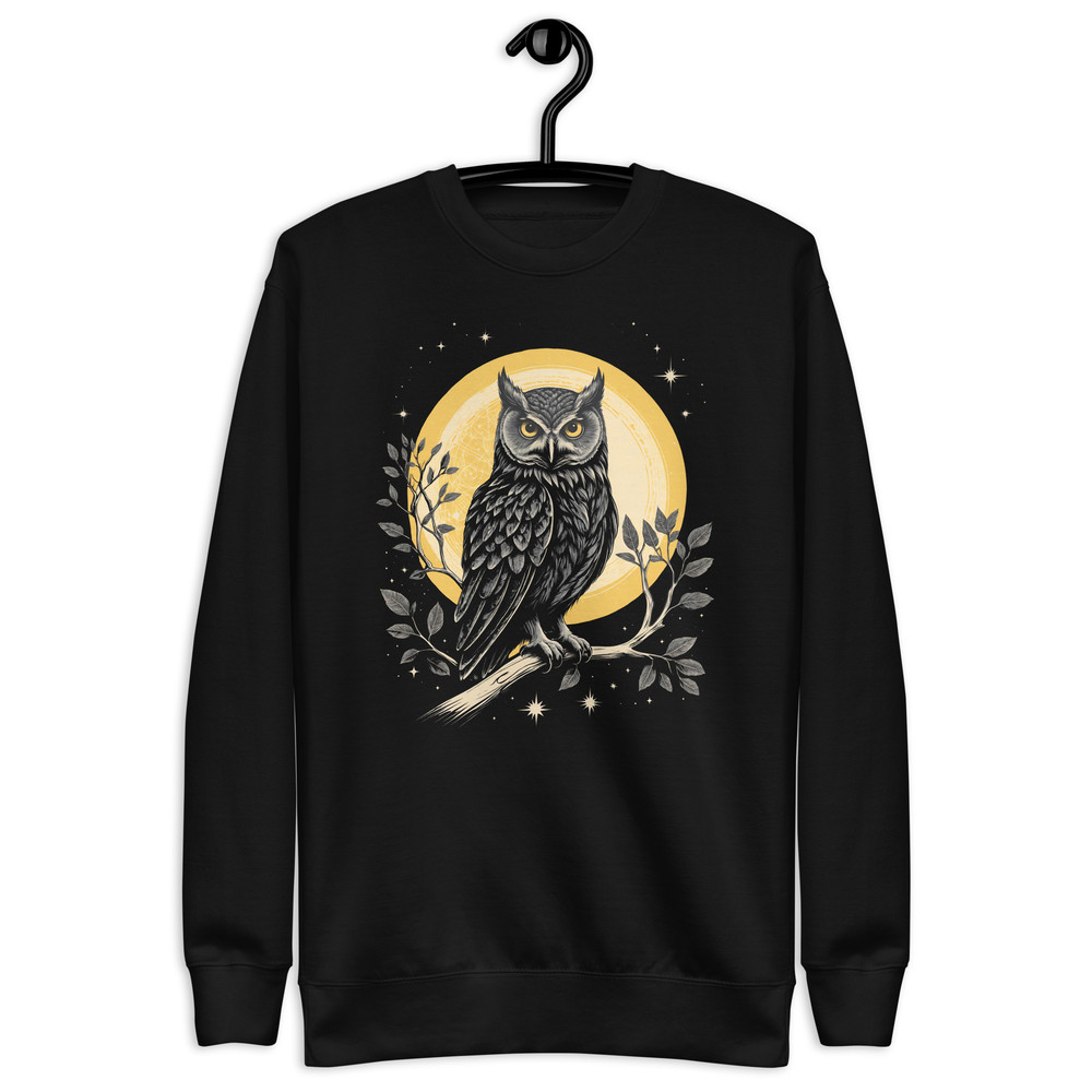 Vintage Celestial Owl Graphic Sweatshirt Unisex Premium Sweatshirt 9