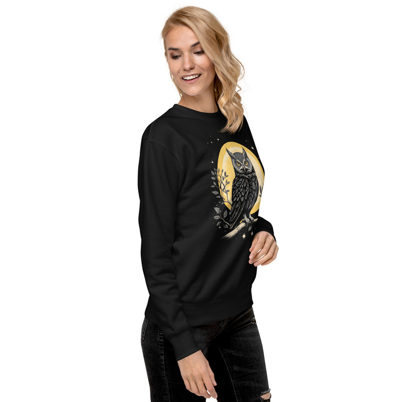 Vintage Celestial Owl Graphic Sweatshirt Unisex Premium Sweatshirt 17