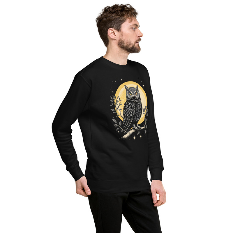 Vintage Celestial Owl Graphic Sweatshirt Unisex Premium Sweatshirt 18