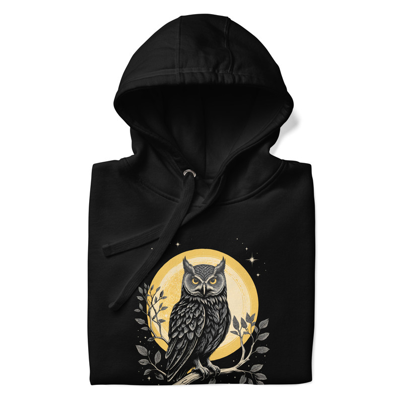 Vintage Celestial Owl Graphic Hoodie Unisex Hoodie 6