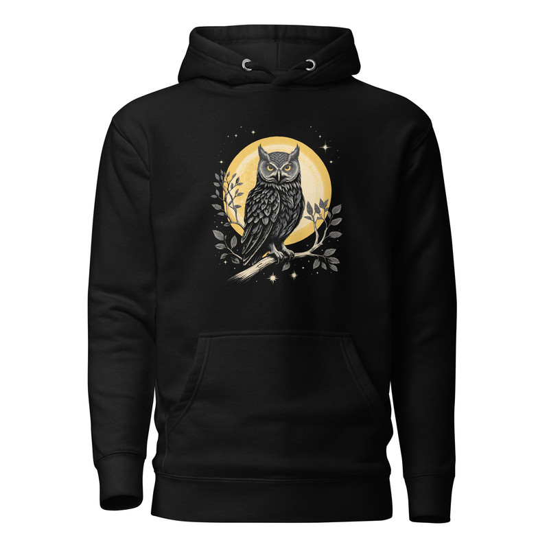 Vintage Celestial Owl Graphic Hoodie Unisex Hoodie 9
