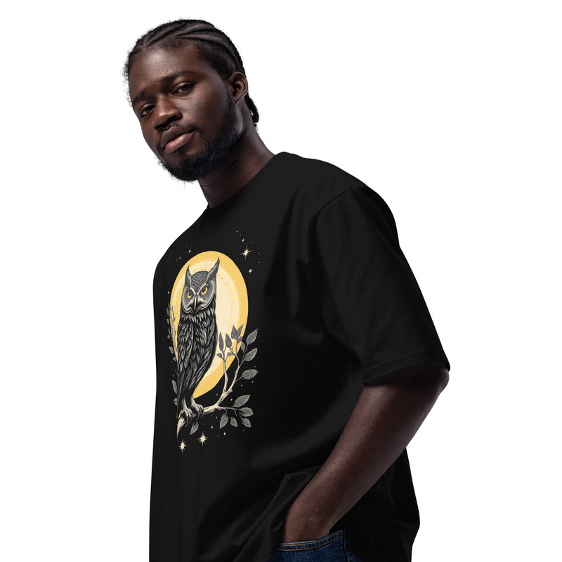 Vintage Celestial Owl Graphic Oversized Heavyweight Tshirt 9